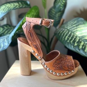 Hand Tooled Leather Heels
